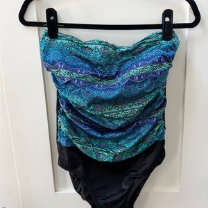 Longitude Black and Green Swimsuit